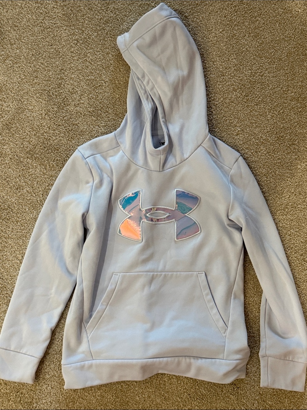Under Armour Light blue Hoodie with Iridescent Logo
